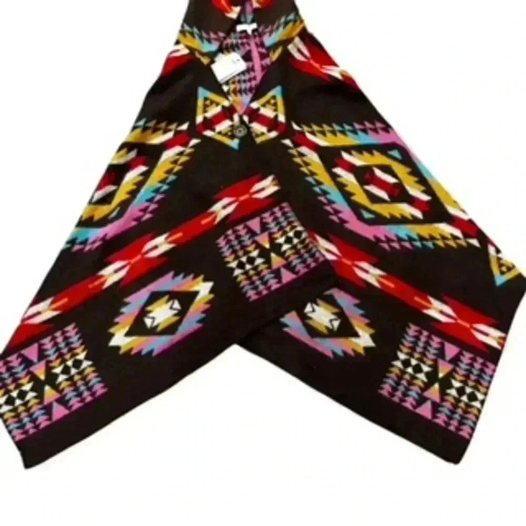 NEW‎ Woven Heart Blanket Poncho Native Design Acrylic Hooded Women's Size XL NWT - Picture 8 of 11